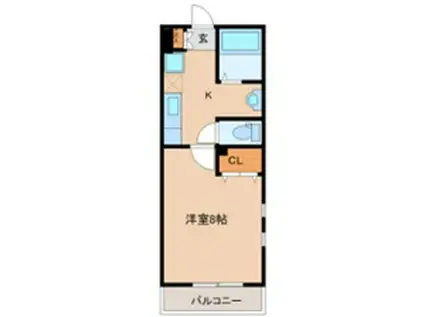 ソレイユパルク14番館(1K/2階)の間取り写真