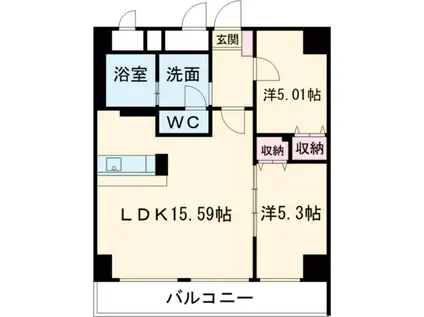 あさひグランレジデンシア高崎 I(2LDK/3階)の間取り写真