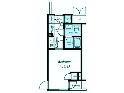 メイクスデザイン白金台(1K/3階)の間取り写真