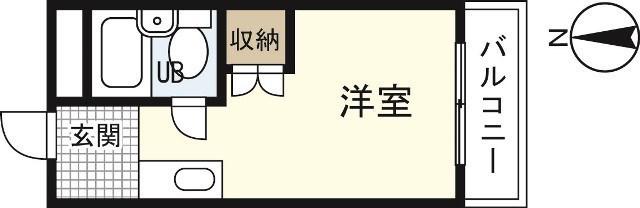 クレシア吉見園(ワンルーム/3階)の間取り写真