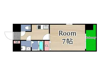 フォレストガーデン今福鶴見IV(1K/12階)の間取り写真