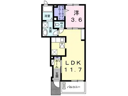 さくら2(1LDK/1階)の間取り写真