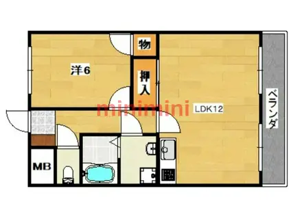 サンツエルブ(1LDK/2階)の間取り写真