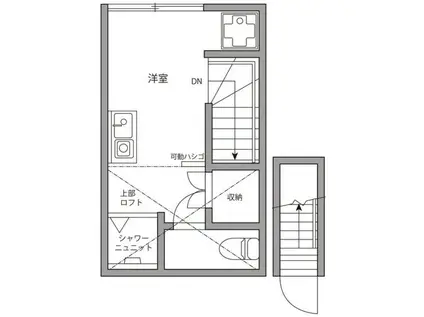 T.PLACE 浅草(ワンルーム/2階)の間取り写真