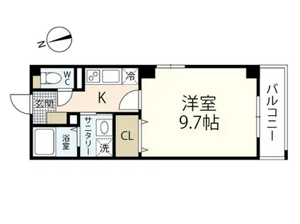 フォブール銀河III(1K/3階)の間取り写真