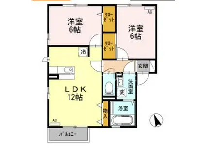 ソル・セレッソ(2LDK/2階)の間取り写真