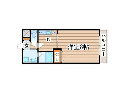 エルミタージュ川内(1K/4階)の間取り写真