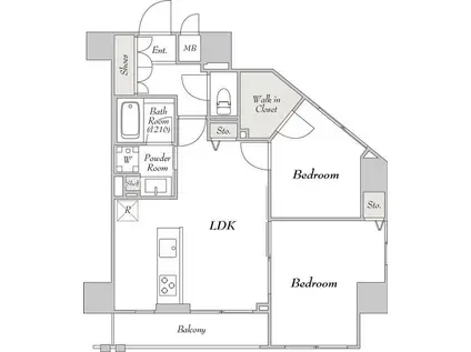 ミリアレジデンス駒込(2LDK/10階)の間取り写真