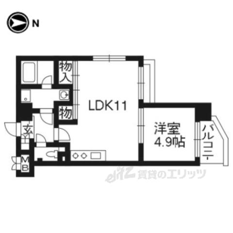 プラネシア星の子京都御所(1LDK/2階)の間取り写真
