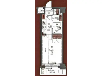 アーバイル新日本橋(1K/6階)の間取り写真