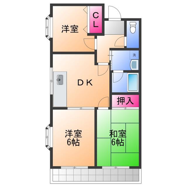 セトル21(3DK/2階)の間取り写真
