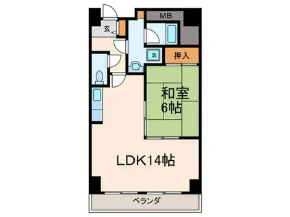 ルエーベル常光寺壱番館(1LDK/5階)の間取り写真