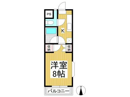 サンシャトー国分(1K/3階)の間取り写真