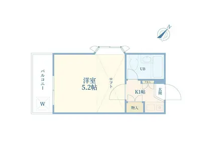 コリーヌ下馬(1K/1階)の間取り写真