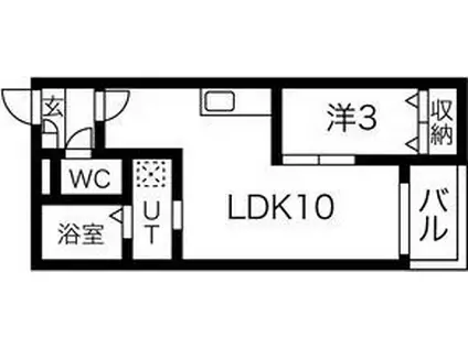 WARREN WAKAMIYAII(1LDK/3階)の間取り写真