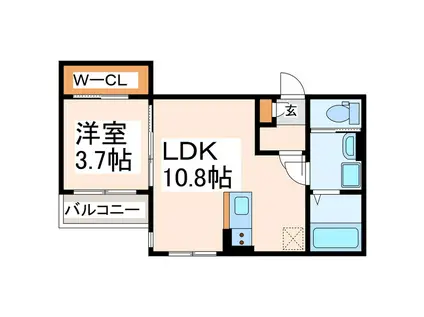 BRAVE BASE戸島(1LDK/2階)の間取り写真