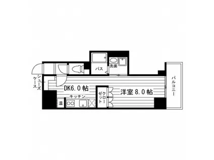 スカイヒルズ栄町4(1DK/2階)の間取り写真