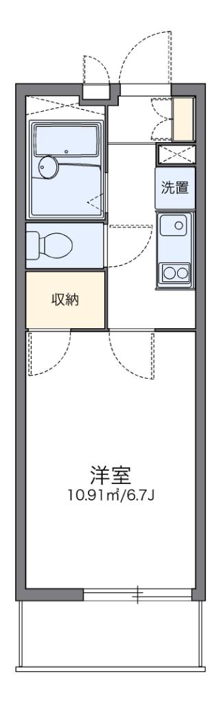 レオパレス浜寺ドット輝(1K/2階)の間取り写真