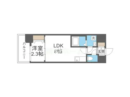 セレニテ日本橋ミラク(1LDK/6階)の間取り写真