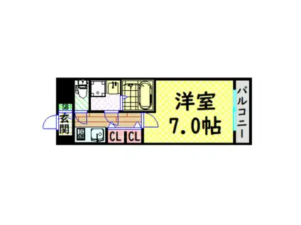 サムティ中之島公園南(1K/2階)の間取り写真