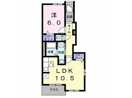 アレストス(1LDK/1階)の間取り写真