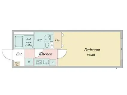 LIVEFLAT国分寺(1K/2階)の間取り写真
