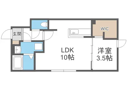 シティプレミア南郷13丁目(1LDK/4階)の間取り写真