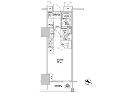 コンフォリア蒲田(ワンルーム/13階)の間取り写真
