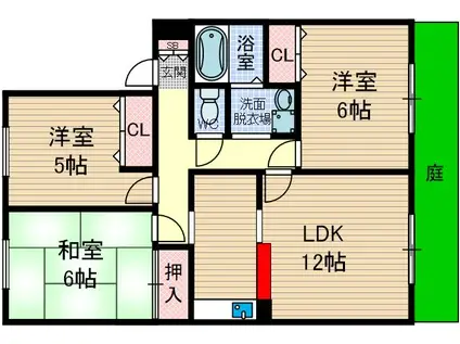 メゾンL&K(3LDK/2階)の間取り写真
