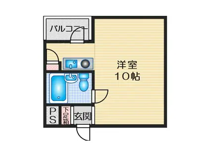 バトンルージュ(ワンルーム/2階)の間取り写真