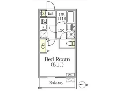 エルタスコート桜台(1K/1階)の間取り写真