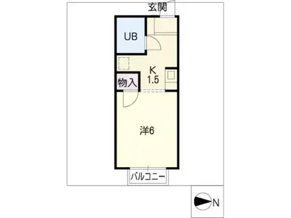 メゾン・ラポール B棟(ワンルーム/2階)の間取り写真