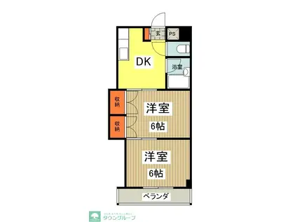 エリートビル横川町(2K/2階)の間取り写真