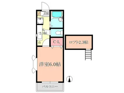 セントルージュ(1K/2階)の間取り写真