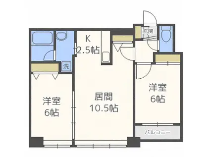 ノヴァクリスタル(2LDK/3階)の間取り写真