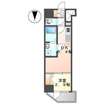 CREST TAPP名古屋山王(1DK/2階)の間取り写真