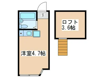 ユナイト生田キッシンジャーの杜(ワンルーム/1階)の間取り写真