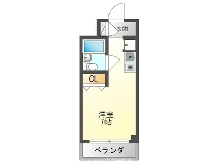 トーコービル(ワンルーム/4階)の間取り写真
