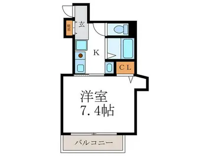 KDXレジデンス西院(1K/7階)の間取り写真