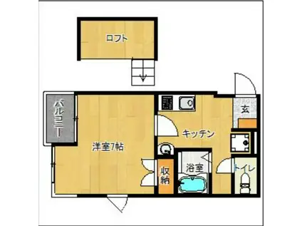 サン紗瑠夢館(1K/3階)の間取り写真