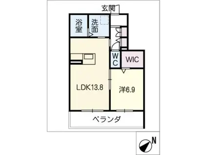 グリナージュ K(1LDK/2階)の間取り写真