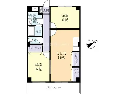 マリッチYOKOTA(2LDK/2階)の間取り写真