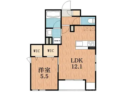 ベル ラーゴ・II(1LDK/1階)の間取り写真