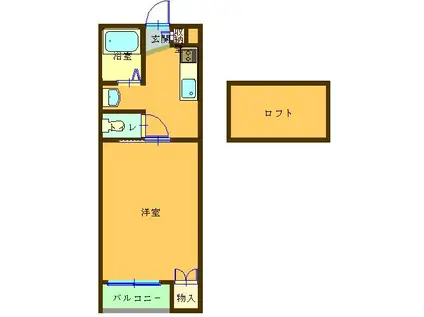 ハイム法の木(1SK/2階)の間取り写真