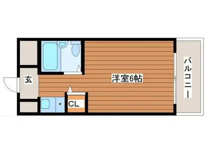 グランドムール都島(1K/2階)の間取り写真