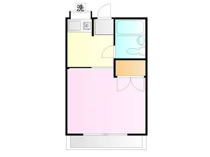 フジミシティ(1K/2階)の間取り写真