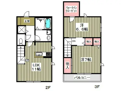 プレセア(2LDK/2階)の間取り写真