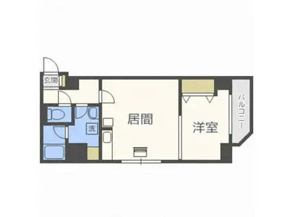 美工ビル(1LDK/2階)の間取り写真