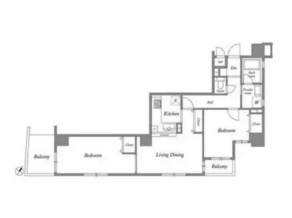 オーパスホームズ白山(2LDK/11階)の間取り写真