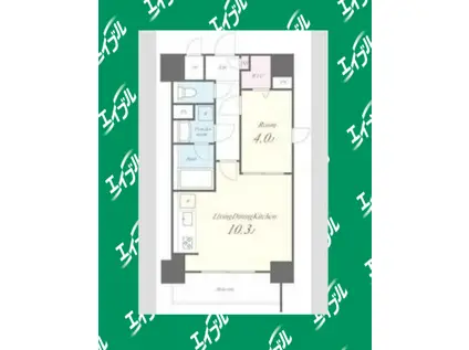 ルノンドームA(1LDK/4階)の間取り写真